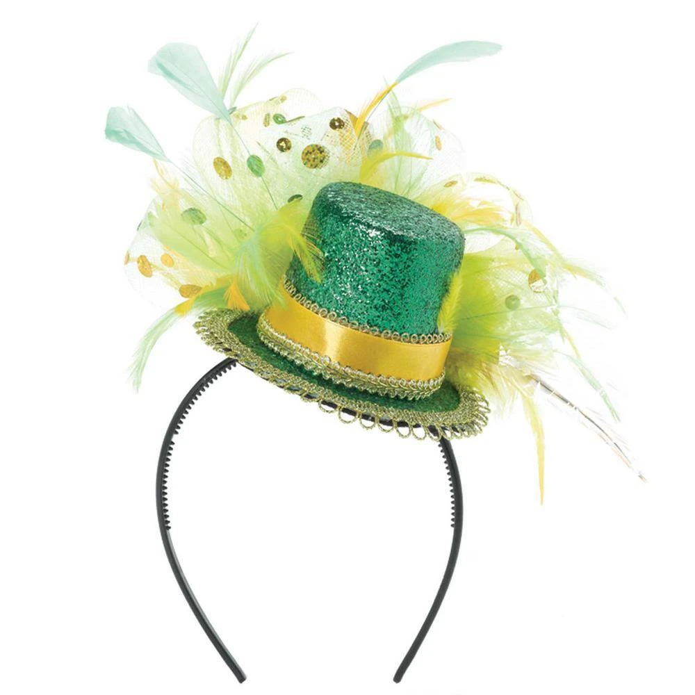 AMSCAN Fancy St. Patrick's Day Mini Top Hat Headband (2-Pack) 1 AMSCAN Fancy St. Patrick's Day Mini Top Hat Headband (2-Pack)