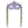 AMSCAN Green, Purple And Gold Metal Mardi Gras Filigree Mask