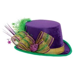 AMSCAN Green, Purple And Gold Mardi Gras Top Hat