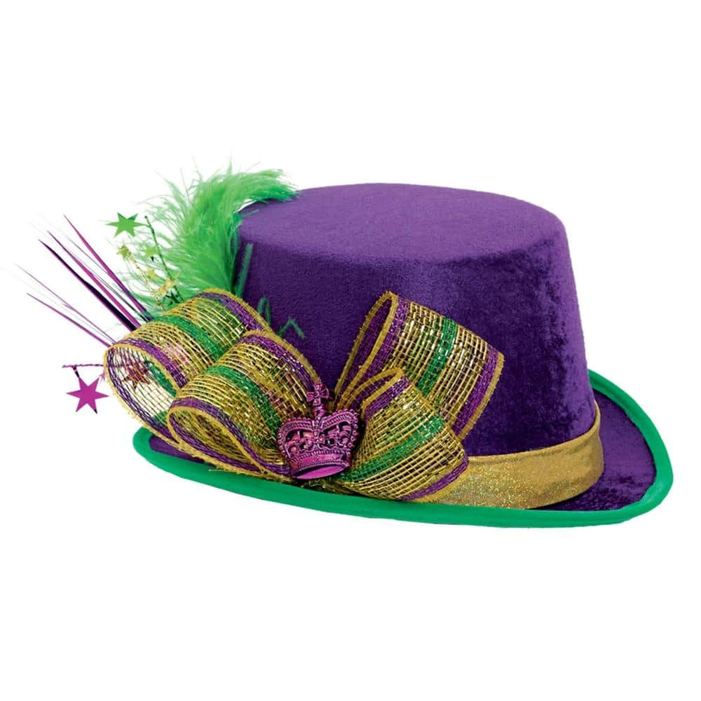AMSCAN Green, Purple And Gold Mardi Gras Top Hat 1 AMSCAN Green, Purple And Gold Mardi Gras Top Hat