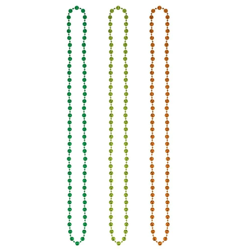 AMSCAN Orange, Lime Green And Emerald Green St. Patrick's Day Disco Bead Necklaces (3-Count, 4-Pack) 1 AMSCAN Orange, Lime Green And Emerald Green St. Patrick's Day Disco Bead Necklaces (3-Count, 4-Pack)