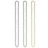 AMSCAN Green, Purple And Gold Plastic Mardi Gras Disco Ball Bead Necklaces (3-Count, 4-Pack)