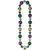 AMSCAN Green, Purple And Gold Plastic Mardi Grass Large Bead Necklaces (2-Pack)