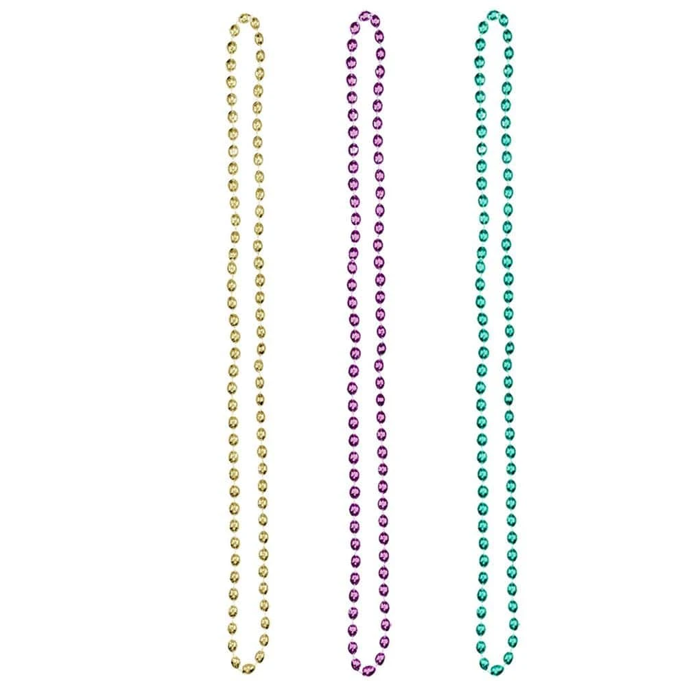 AMSCAN Green, Purple And Gold Plastic Mardi Gras Bead Necklaces (8-Count, 4-Pack) 1 AMSCAN Green, Purple And Gold Plastic Mardi Gras Bead Necklaces (8-Count, 4-Pack)