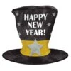 AMSCAN New Year's 12 In. Black Silver And Gold Oversized Top Hat (2-Pack)