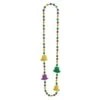 AMSCAN Green, Purple And Gold Plastic Hat Mardi Gras Beaded Necklace (2-Pack)
