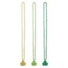 AMSCAN Green Shamrock Pendant St. Patrick's Day Beaded Necklaces (3-Count, 6-Pack)