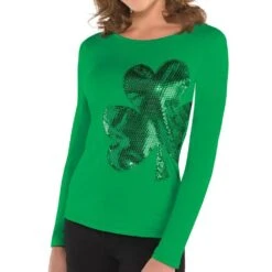 AMSCAN Green Polyester Shamrock St. Patrick's Day Women's L/XL Shirt