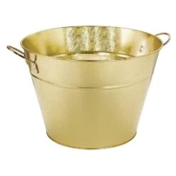 AMSCAN 10.25 In. H X 15.25 In. W Gold Metal Party Tub