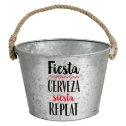 AMSCAN 10 In. Metal Galvanized Cinco De Mayo Bucket (2-Pack)