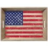 AMSCAN Patriotic Red White And Blue 11 In. American Flag Wooden Serving Tray