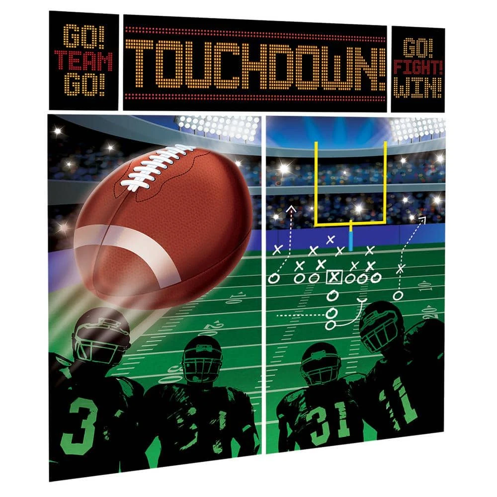 AMSCAN 59 In. X 32.5 In. Football Scene Setter Wall Decorating Kit (3-Pack) 1 AMSCAN 59 In. X 32.5 In. Football Scene Setter Wall Decorating Kit (3-Pack)