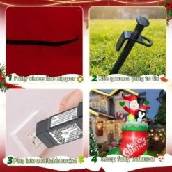 7 Ft. Christmas Inflatable Socks With Santa Outdoor Christmas Decorations Blow Up Yard Decoration With LED Lights -The Home Depot Shop avatar controls christmas inflatables c011i 44 1000