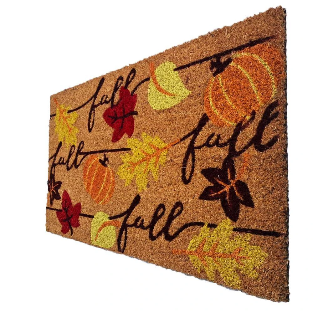 Welcome Fall Leaves Multi 18 In. X 30 In. Coir Non-Slip Indoor Outdoor Door Mat 3 Welcome Fall Leaves Multi 18 In. X 30 In. Coir Non-Slip Indoor Outdoor Door Mat - Image 3