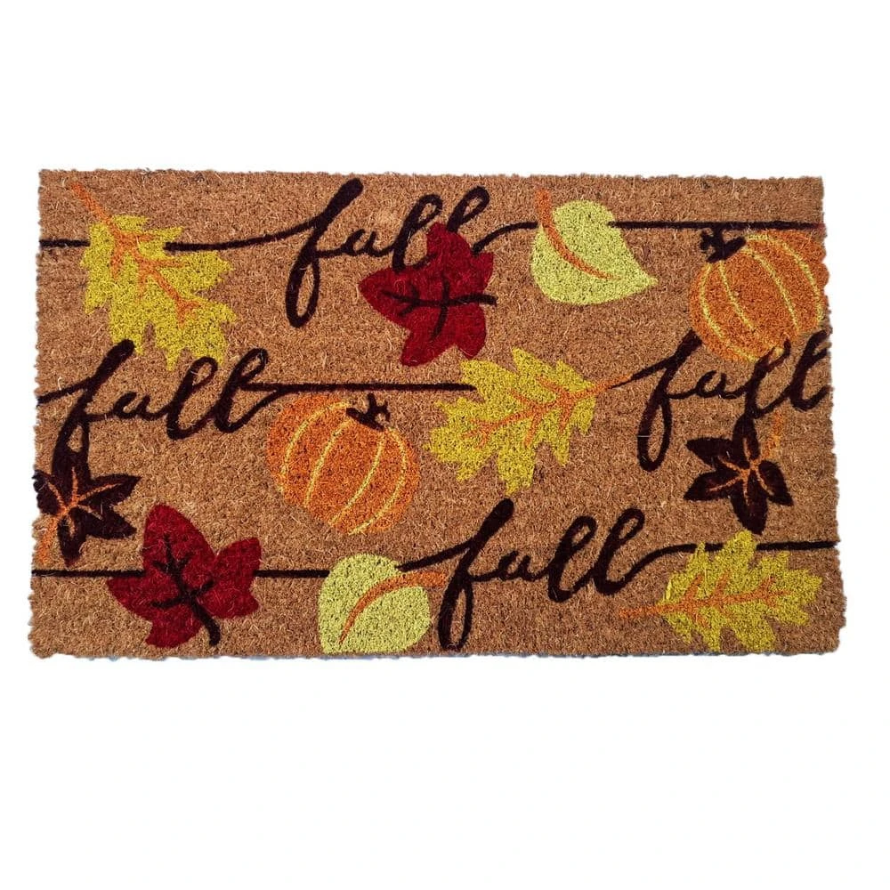 Welcome Fall Leaves Multi 18 In. X 30 In. Coir Non-Slip Indoor Outdoor Door Mat 6 Welcome Fall Leaves Multi 18 In. X 30 In. Coir Non-Slip Indoor Outdoor Door Mat - Image 6