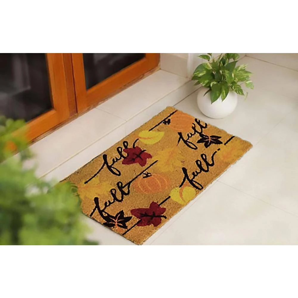 Welcome Fall Leaves Multi 18 In. X 30 In. Coir Non-Slip Indoor Outdoor Door Mat 5 Welcome Fall Leaves Multi 18 In. X 30 In. Coir Non-Slip Indoor Outdoor Door Mat - Image 5