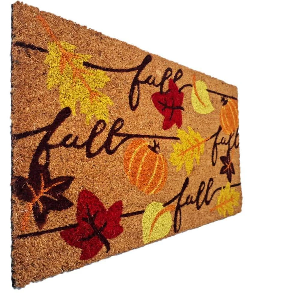 Welcome Fall Leaves Multi 18 In. X 30 In. Coir Non-Slip Indoor Outdoor Door Mat 2 Welcome Fall Leaves Multi 18 In. X 30 In. Coir Non-Slip Indoor Outdoor Door Mat - Image 2