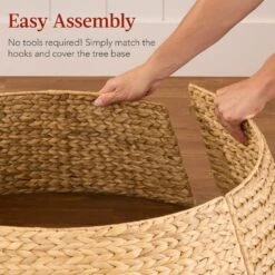 Best Choice Products 24 In. D Natural Woven Hyacinth Christmas Tree Collar With Cord Cut-Out 11 Best Choice Products 24 In. D Natural Woven Hyacinth Christmas Tree Collar With Cord Cut-Out -The Home Depot Shop best choice products christmas tree collars sky6788 1f 1000