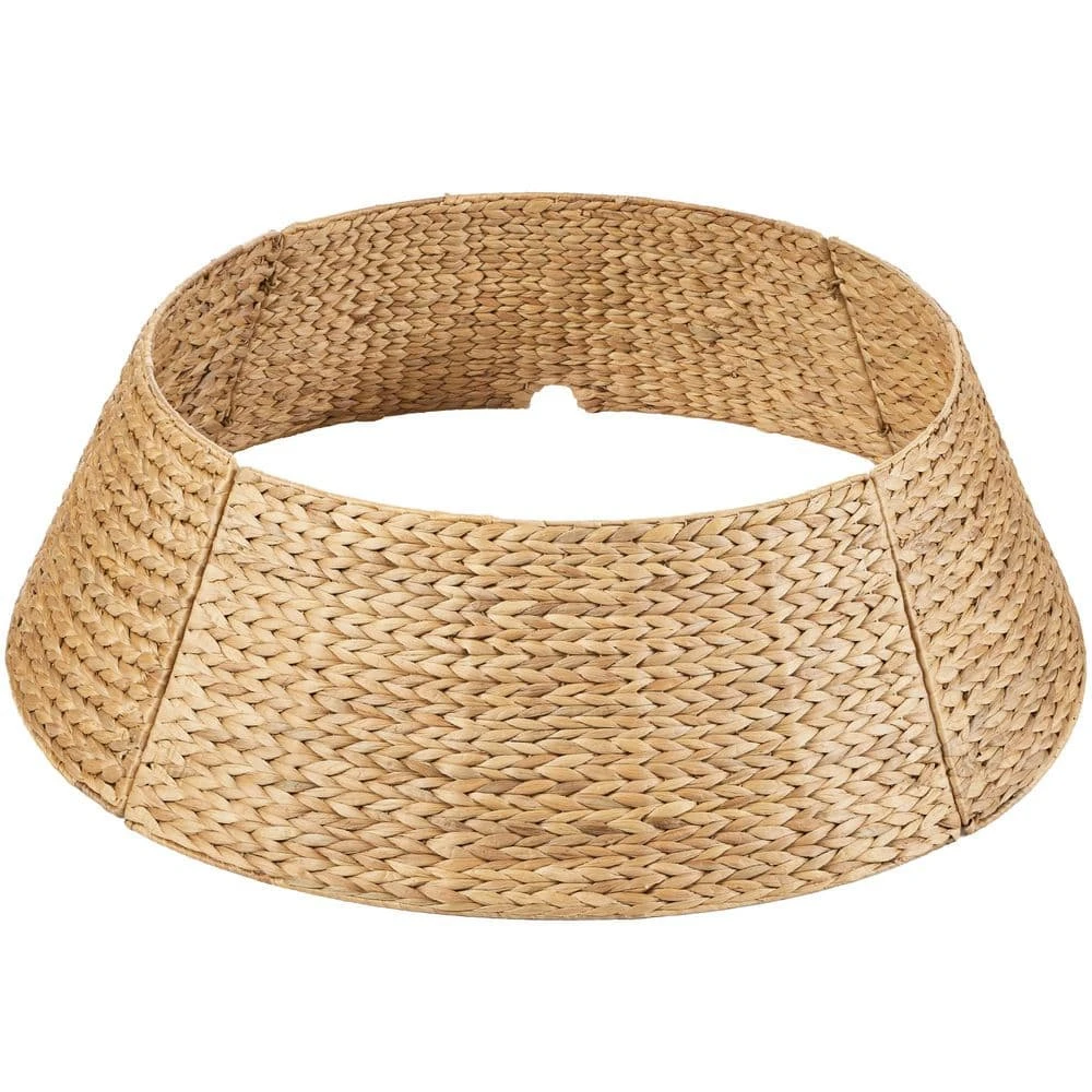 Best Choice Products 24 In. D Natural Woven Hyacinth Christmas Tree Collar With Cord Cut-Out 8 Best Choice Products 24 In. D Natural Woven Hyacinth Christmas Tree Collar With Cord Cut-Out - Image 8