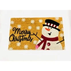 Welcome Merry Christmas Multi 18 In. X 30 In. Coir Non-Slip Indoor Outdoor Door Mat