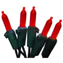 24.6 Ft. Green Wire Red Mini Christmas Light Set (50-Count)