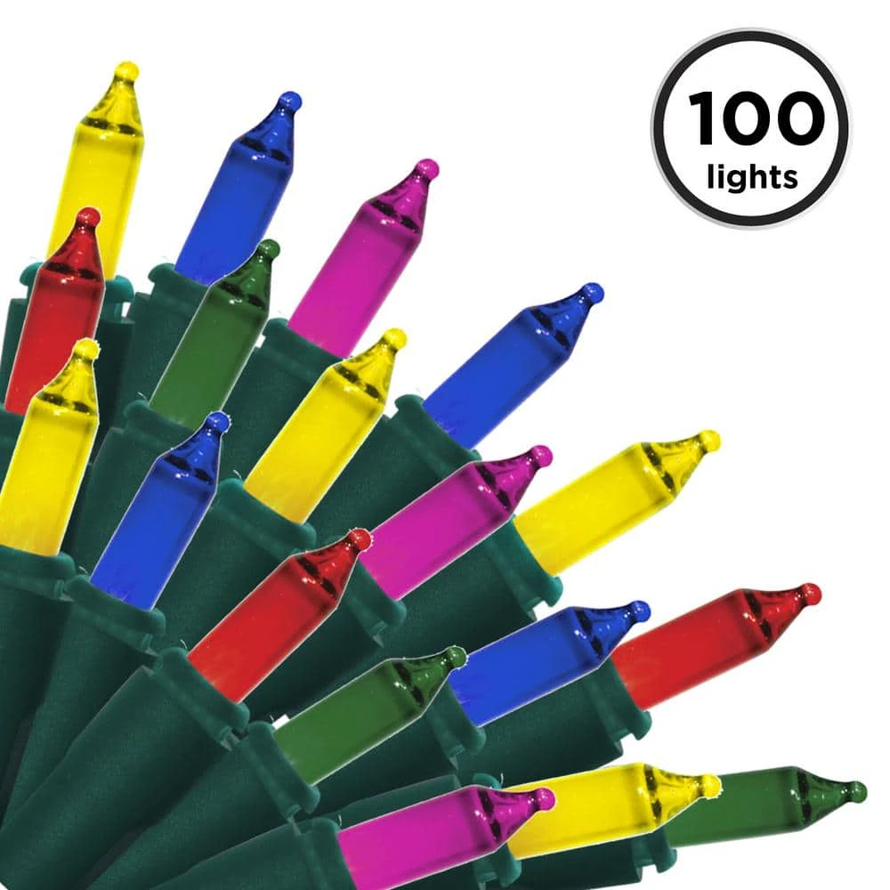 21.2 Ft. 100-Count Incandescent Multi Christmas String To String Mini Lights 1 21.2 Ft. 100-Count Incandescent Multi Christmas String To String Mini Lights