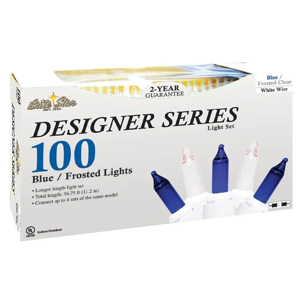 Designer 100-Light Blue/Frost White Light Set With White Wire 2 Designer 100-Light Blue/Frost White Light Set With White Wire - Image 2