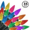 12 Ft. 35-Count LED C6 Faceted Multi Purple Pink Christmas Lights