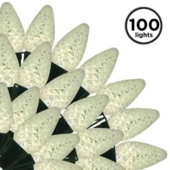 100-Light Warm White Faceted C7 LED Light Set
