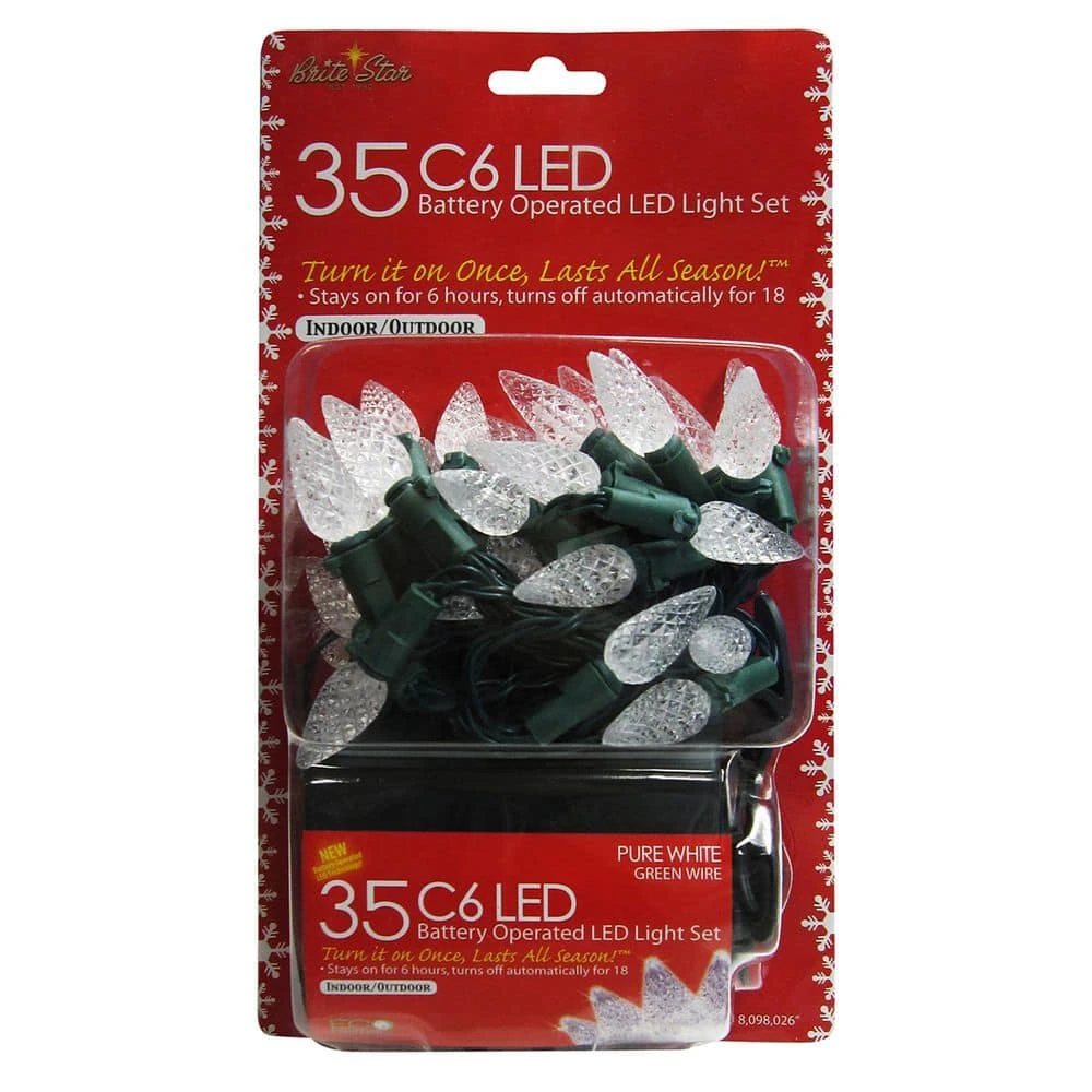 12.25 Ft. 35-Count LED C6 Pure White Christmas Lights 2 12.25 Ft. 35-Count LED C6 Pure White Christmas Lights - Image 2