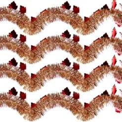 9 Ft. Autumn Ochre Maple Leaf Tinsel (Set Of 4)