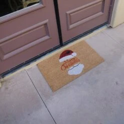 Merry Christmas "Santa's Favorite" 18 In. X 30 In. Coir Door Mat -The Home Depot Shop brown rubber cal christmas doormats 10 110 002 1f 1000