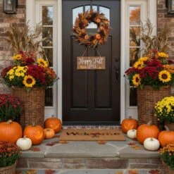 Fall Beauty 17 In. X 29 In. Coir Door Mat -The Home Depot Shop calloway mills fall doormats 121301729 76 1000
