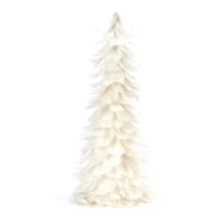 16 In. Christmas Feather Tree With Glitter Tips