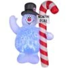 5.5 Ft. H Inflatable Projection Christmas Airblown-Kaleidoscope-Frosty Hugging North Pole Sign-WB