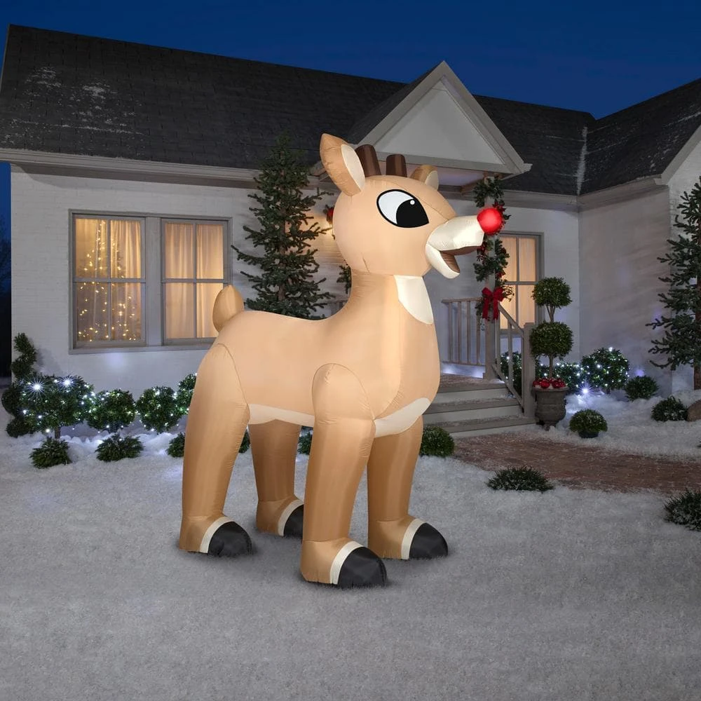 10 Ft. Tall X 8.2 Ft. W Giant Christmas Inflatable Airblown-Standing Rudolph 4 10 Ft. Tall X 8.2 Ft. W Giant Christmas Inflatable Airblown-Standing Rudolph - Image 4