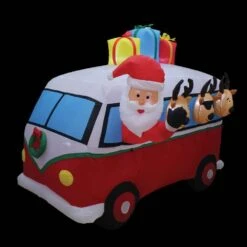 7 Ft. H X 5 Ft. W X 7 Ft. L LED Lighted Christmas Inflatable Vintage Holiday Van -The Home Depot Shop christmas inflatables hc 79348 c3 1000