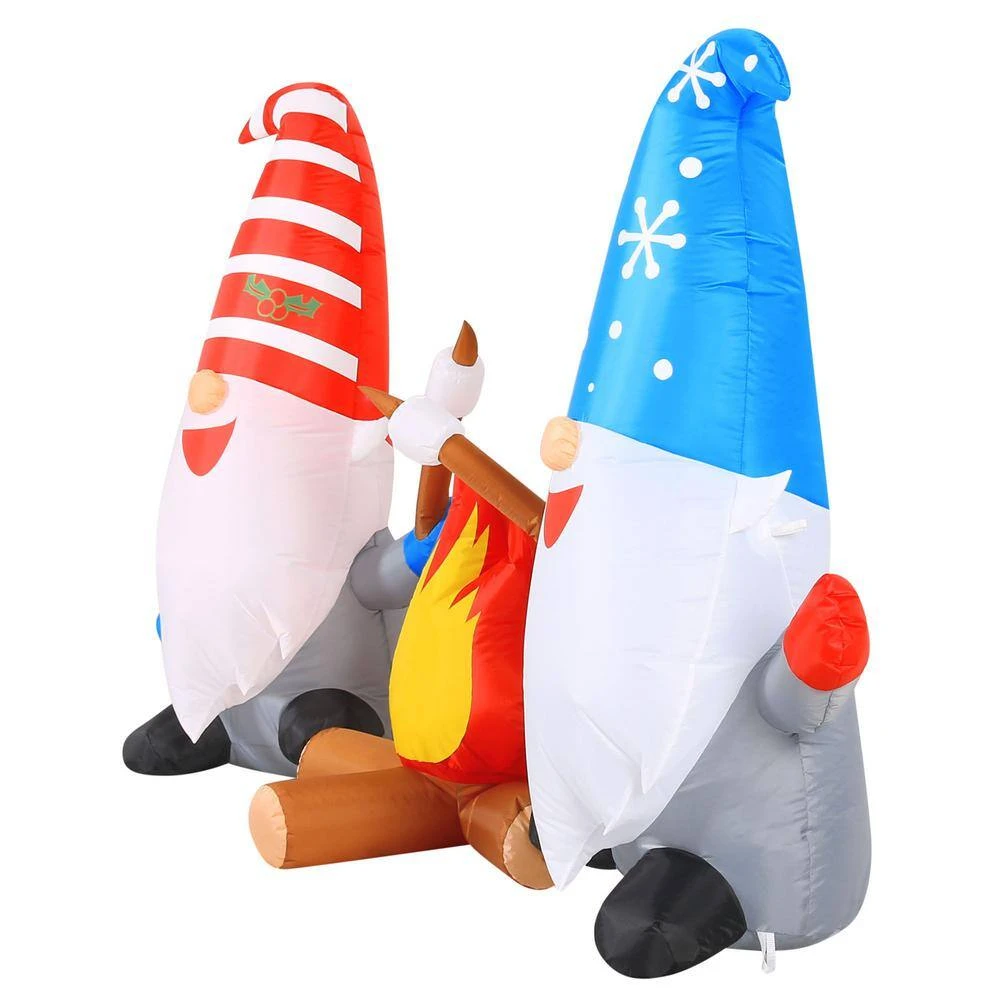 6' INFLATABLE CAMPFIRE GNOMES 2 6' INFLATABLE CAMPFIRE GNOMES - Image 2