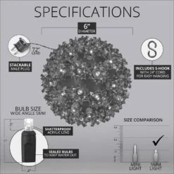 6 In. 70-Light LED Green Decorative Starlight Sphere -The Home Depot Shop christmas novelty lights 76486 1f 1000