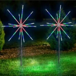 22 In. Sparkler LED Multi-Color Garden Light With Hanging Hooks Plus Ground Stakes Plus Remote Control 12 22 In. Sparkler LED Multi-Color Garden Light With Hanging Hooks Plus Ground Stakes Plus Remote Control -The Home Depot Shop christmas novelty lights hol spark m2pk 1f 1000