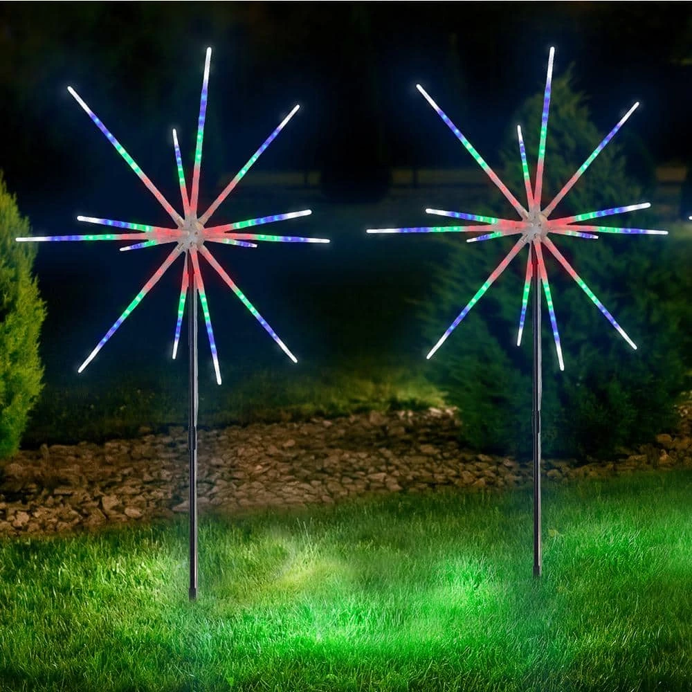 22 In. Sparkler LED Multi-Color Garden Light With Hanging Hooks Plus Ground Stakes Plus Remote Control 5 22 In. Sparkler LED Multi-Color Garden Light With Hanging Hooks Plus Ground Stakes Plus Remote Control - Image 5