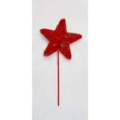 5 In. Star On 6 In. Pick, Red (Set Of 3)