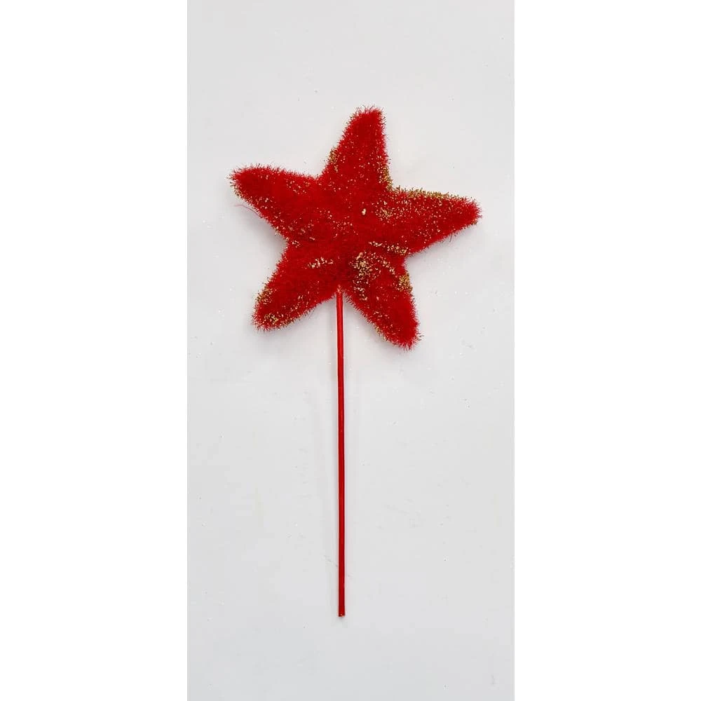 5 In. Star On 6 In. Pick, Red (Set Of 3) 1 5 In. Star On 6 In. Pick, Red (Set Of 3)