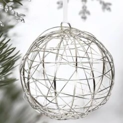 Handcrafted Gold And Silver Wire Wrapped Globe Christmas Ornament (4-Pack) -The Home Depot Shop christmas ornament sets holid09808mlt0101 d4 1000