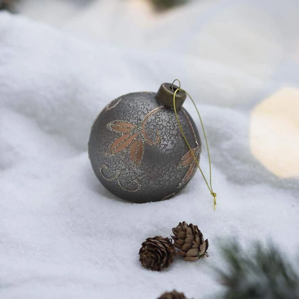 Holiday 3 In. Silver Christmas Ball Ornaments, Glass Decorative Hanging Ball Christmas Tree Ornaments (12-Pack) 2 Holiday 3 In. Silver Christmas Ball Ornaments, Glass Decorative Hanging Ball Christmas Tree Ornaments (12-Pack) - Image 2