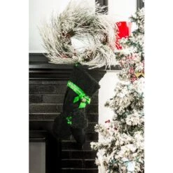 22 In. Black Poodle Dog Faux Fur Christmas Stocking -The Home Depot Shop christmas stockings hh04 44 1000
