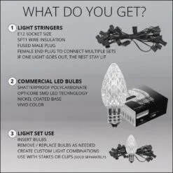 OptiCore 24 Ft. 25-Light LED Cool White Faceted C7 String Light Set 11 OptiCore 24 Ft. 25-Light LED Cool White Faceted C7 String Light Set -The Home Depot Shop christmas string lights 78268 44 1000