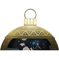 24 In. Christmas Musical Ornament Shadowbox With Santa Scene, Cascading Snow And Holiday Songs -The Home Depot Shop christmas time christmas figurines ct sornsa024a gl 1d 1000