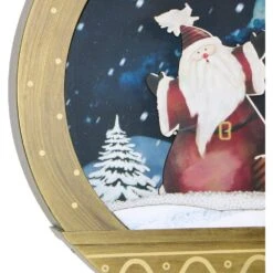 24 In. Christmas Musical Ornament Shadowbox With Santa Scene, Cascading Snow And Holiday Songs -The Home Depot Shop christmas time christmas figurines ct sornsa024a gl 66 1000