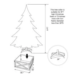 26 In. L Washed White Wooden Tree Collar(KD) -The Home Depot Shop christmas tree collars 2004600007 c3 1000